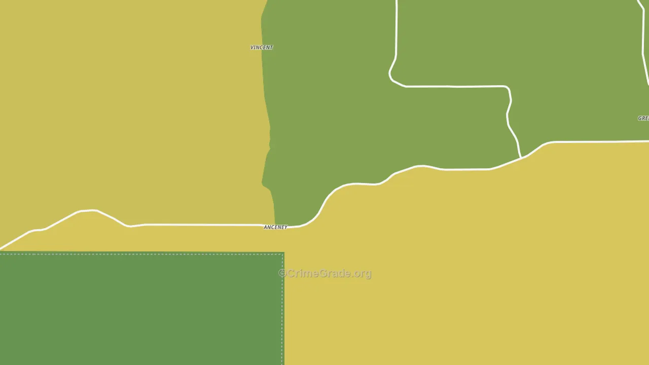 Anceney, MT Map of Vehicle Theft Rates