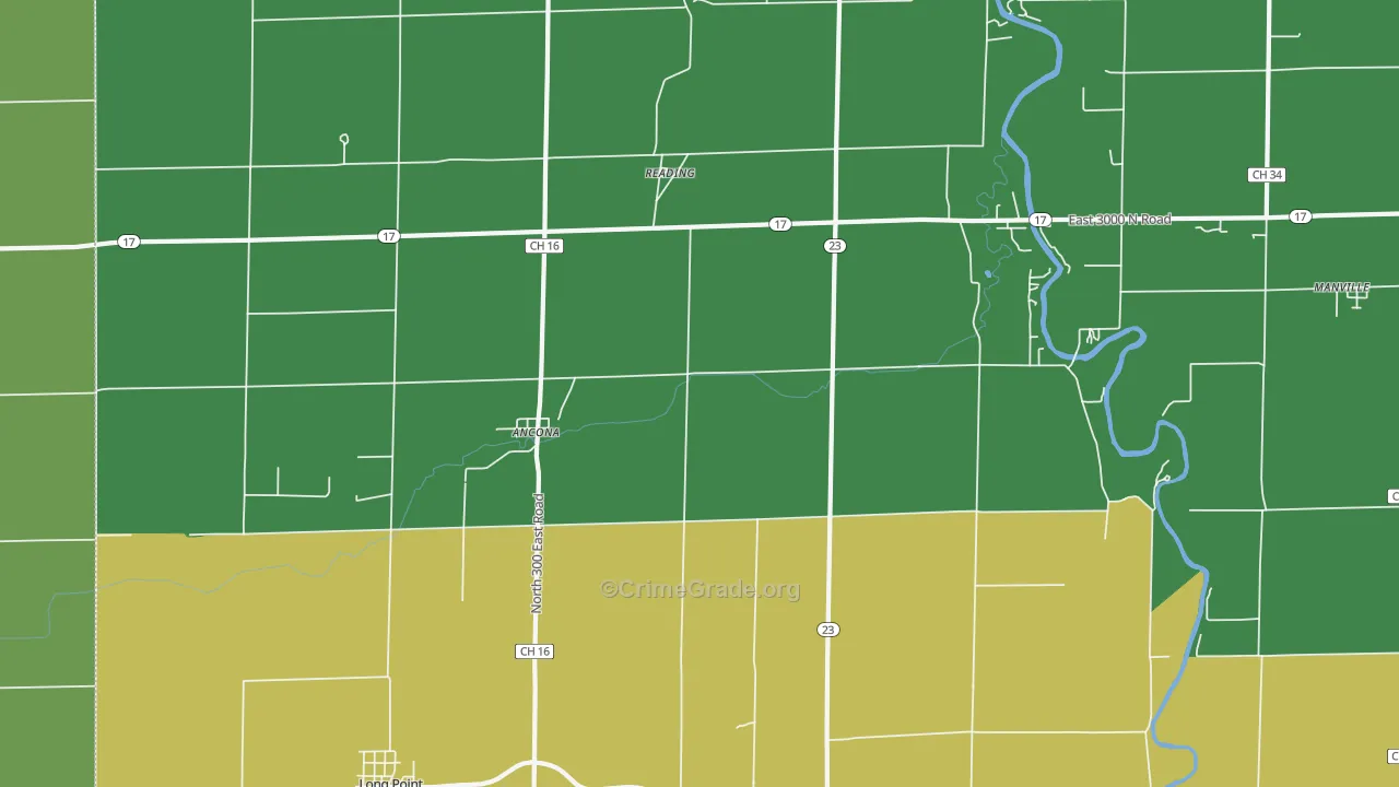 Ancona, IL Map of Vehicle Theft Rates