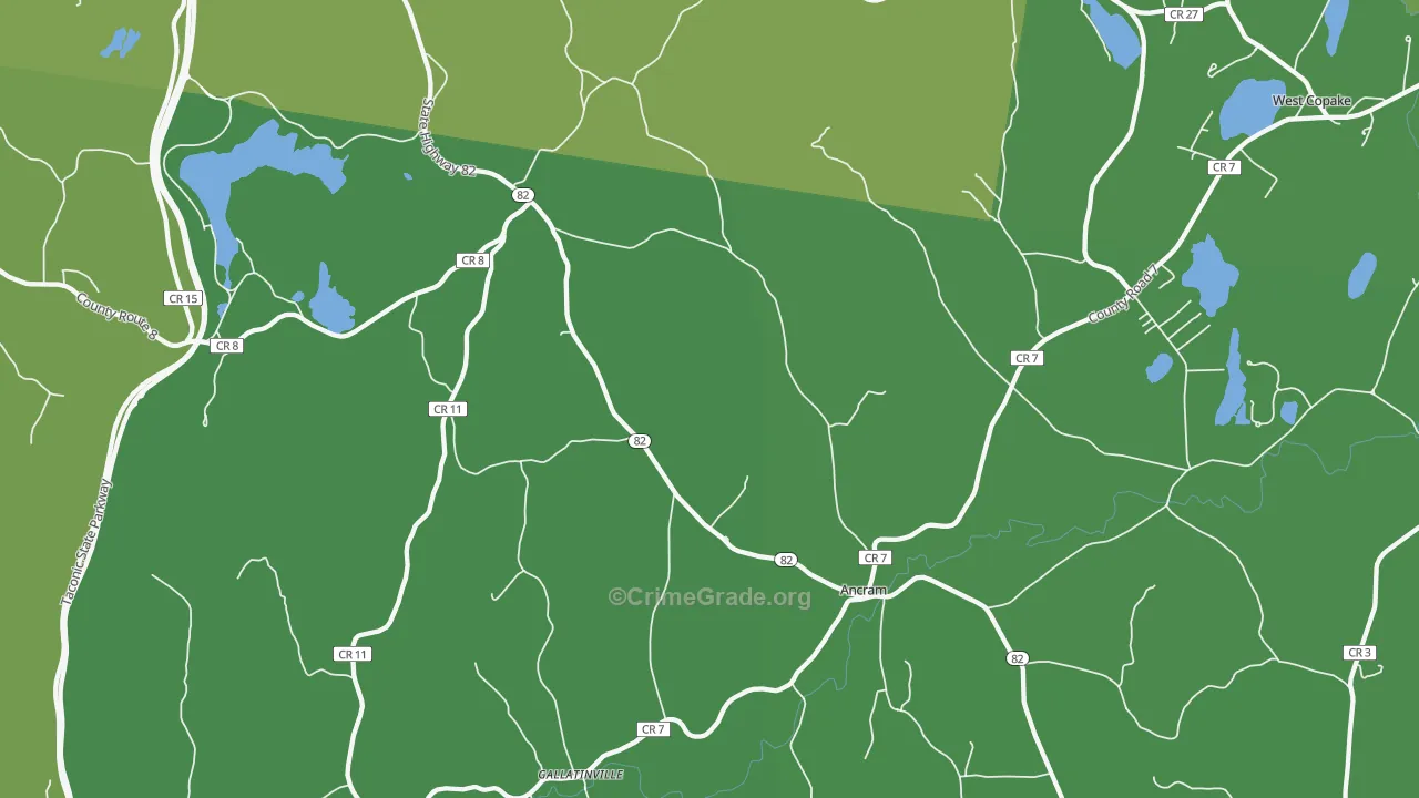 Ancram, NY Map of Vehicle Theft Rates