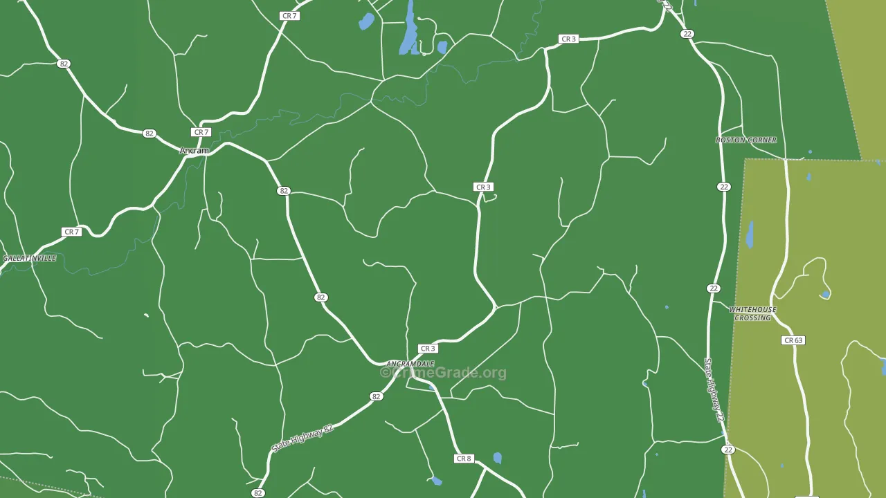 Ancramdale, NY Map of Vehicle Theft Rates