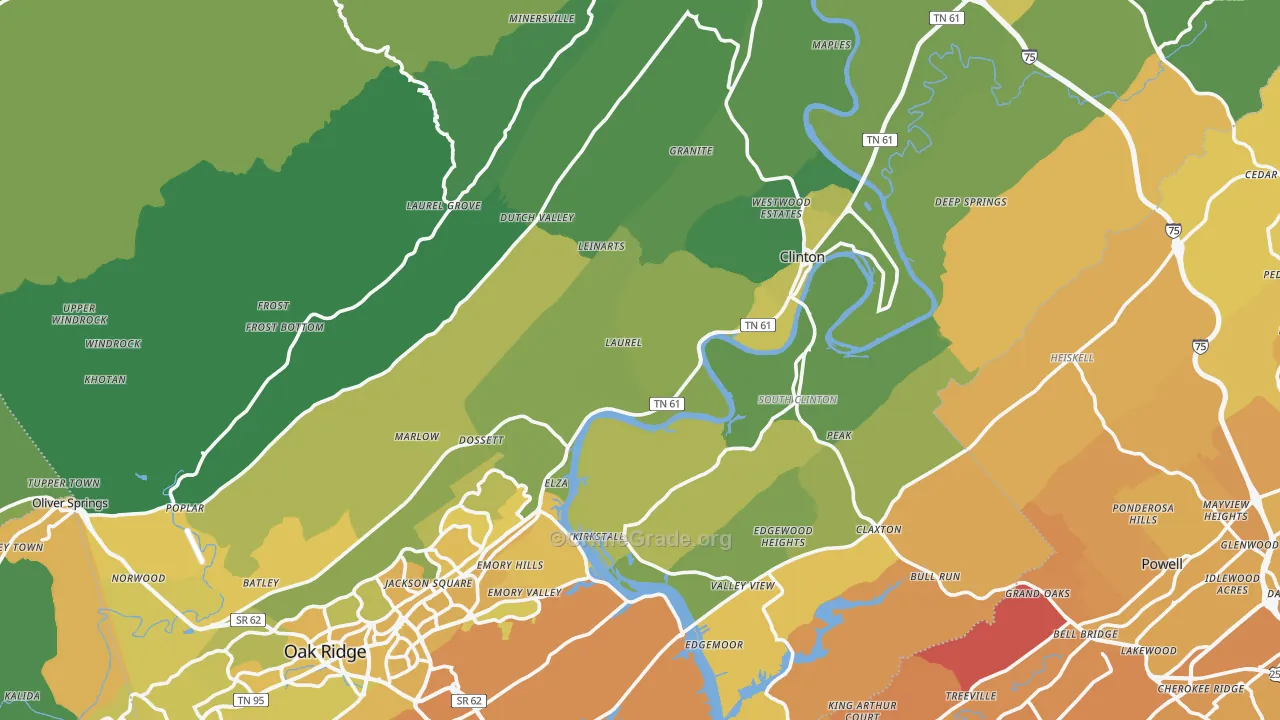 Anderson County, TN Map of Vehicle Theft Rates
