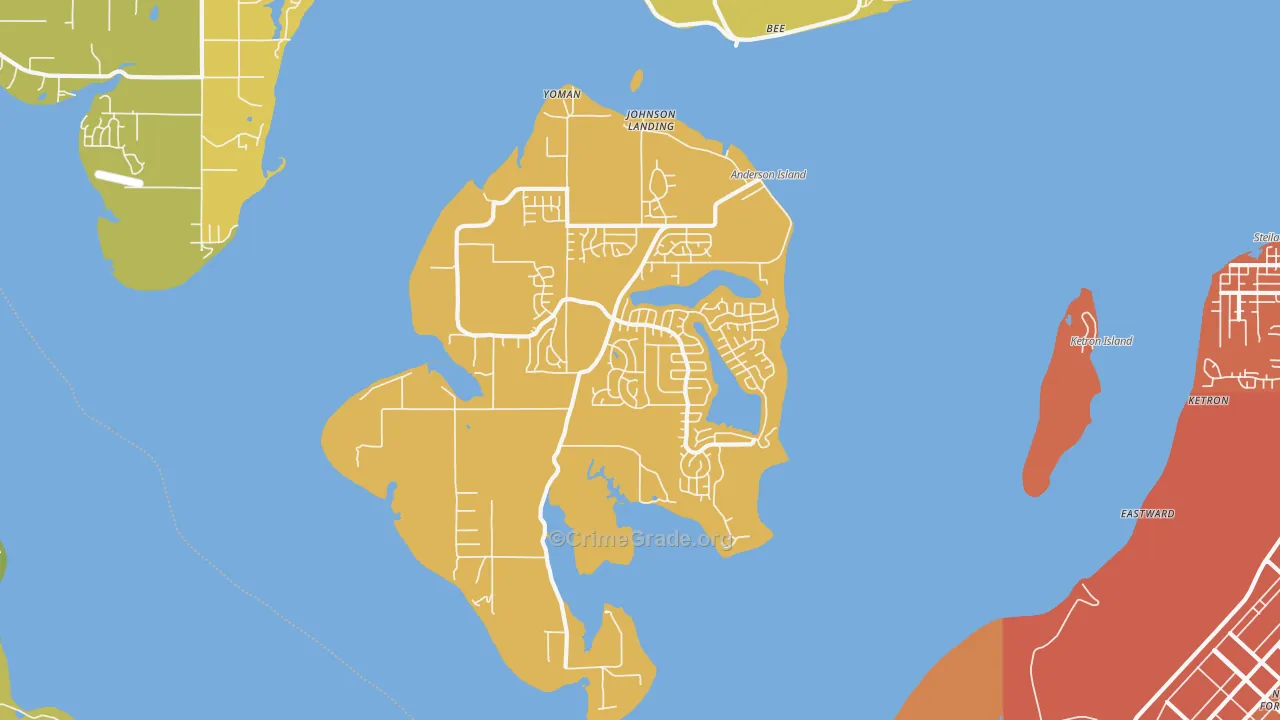 Anderson Island, WA Map of Vehicle Theft Rates