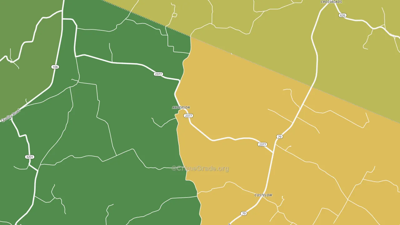 Anderson, KY Map of Vehicle Theft Rates