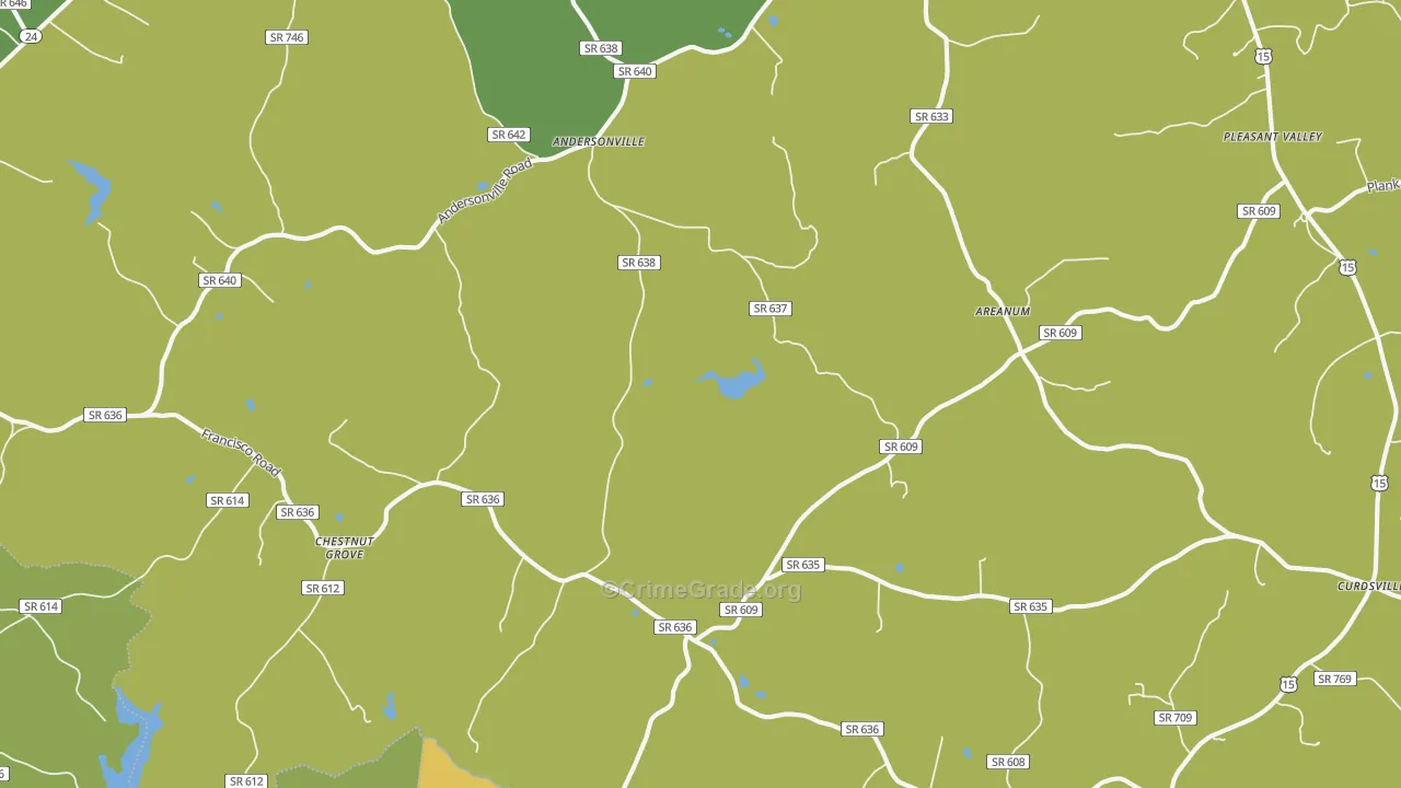 Andersonville, VA Map of Vehicle Theft Rates