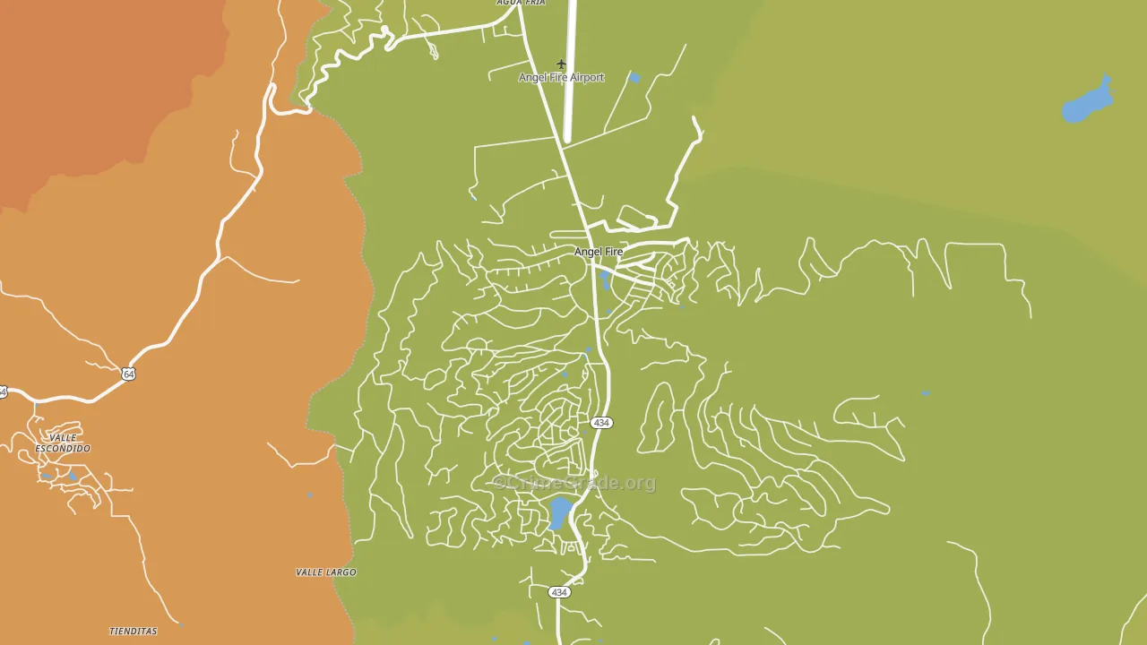 Angel Fire, NM Map of Vehicle Theft Rates