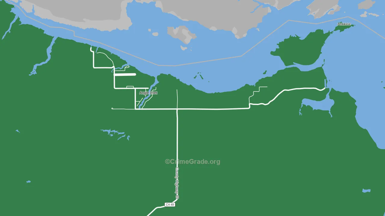 Angle Inlet, MN Map of Vehicle Theft Rates