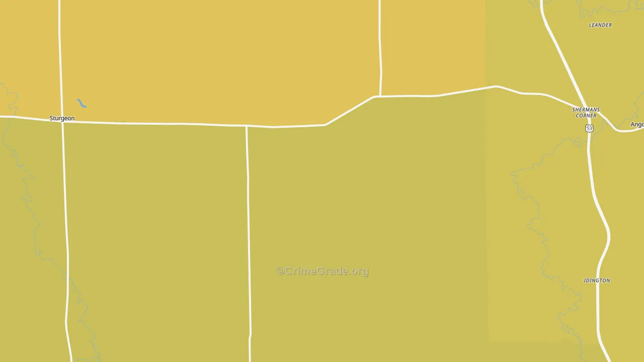 Angora, MN Map of Vehicle Theft Rates
