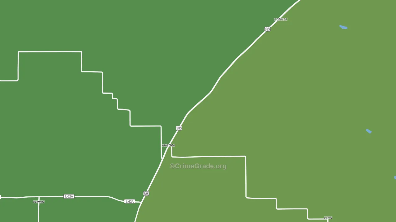 Angora, NE Map of Vehicle Theft Rates