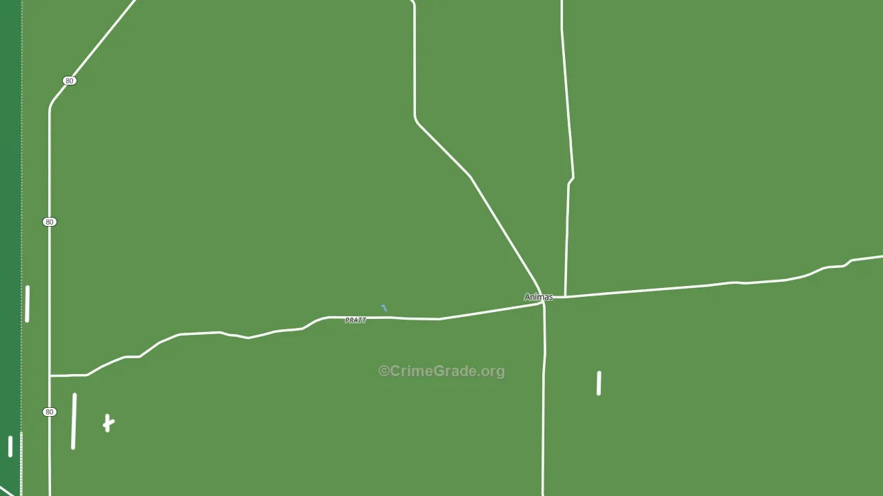 Animas, NM Map of Vehicle Theft Rates