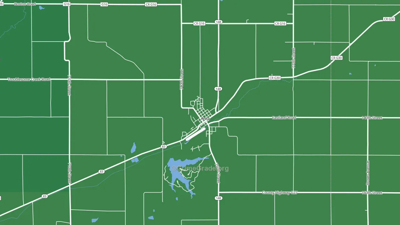 Anita, IA Map of Vehicle Theft Rates