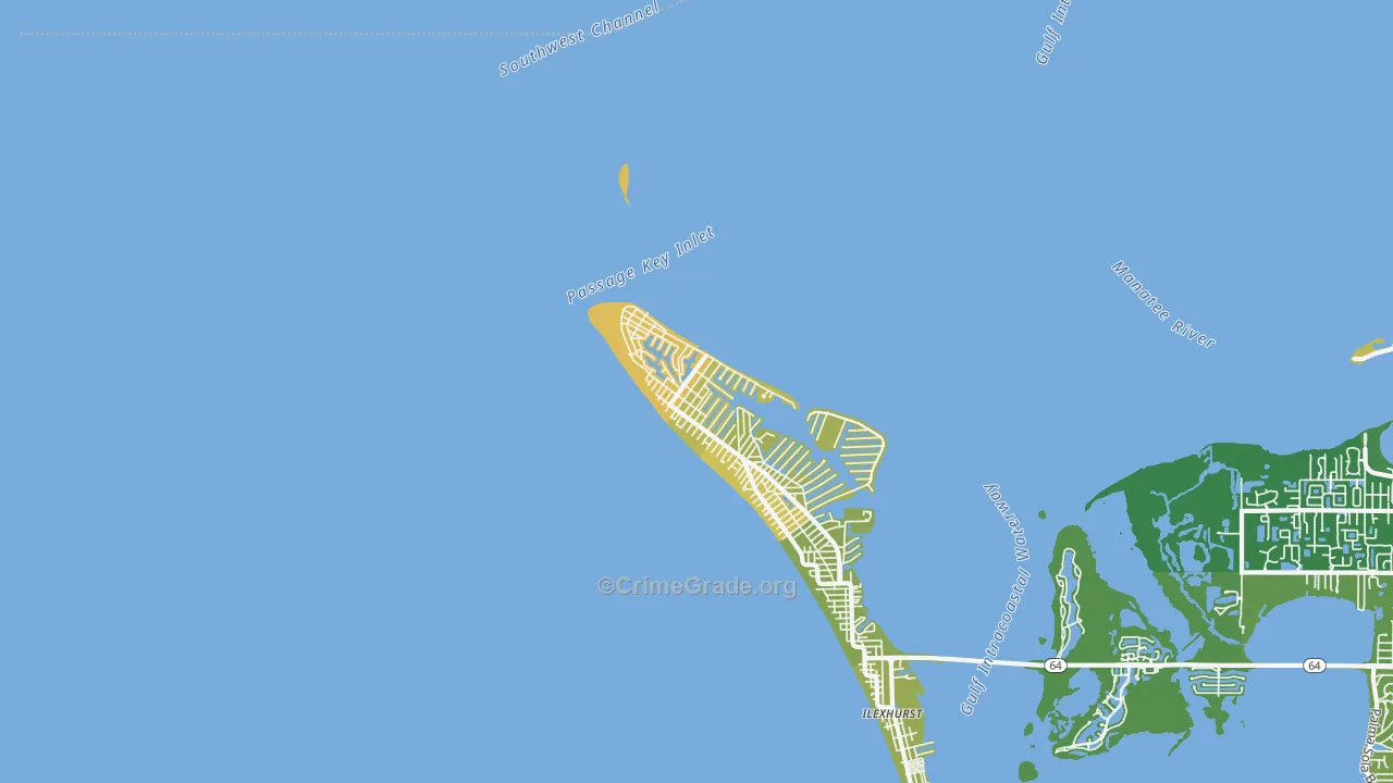 Anna Maria, FL Map of Vehicle Theft Rates