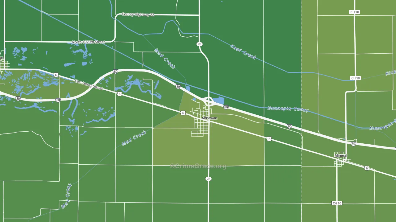 Annawan, IL Map of Vehicle Theft Rates
