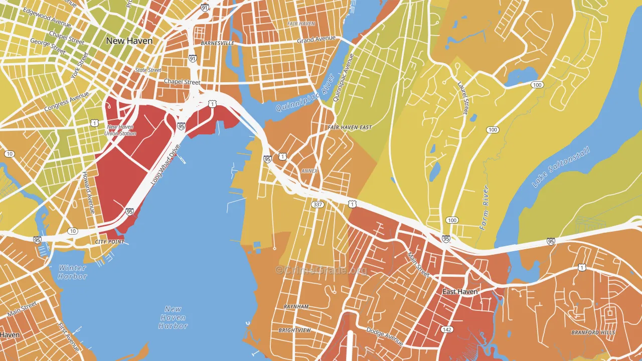 Annex, East Haven, CT Map of Vehicle Theft Rates