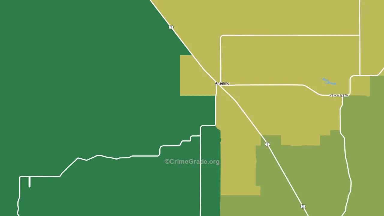 Anselmo, NE Map of Vehicle Theft Rates