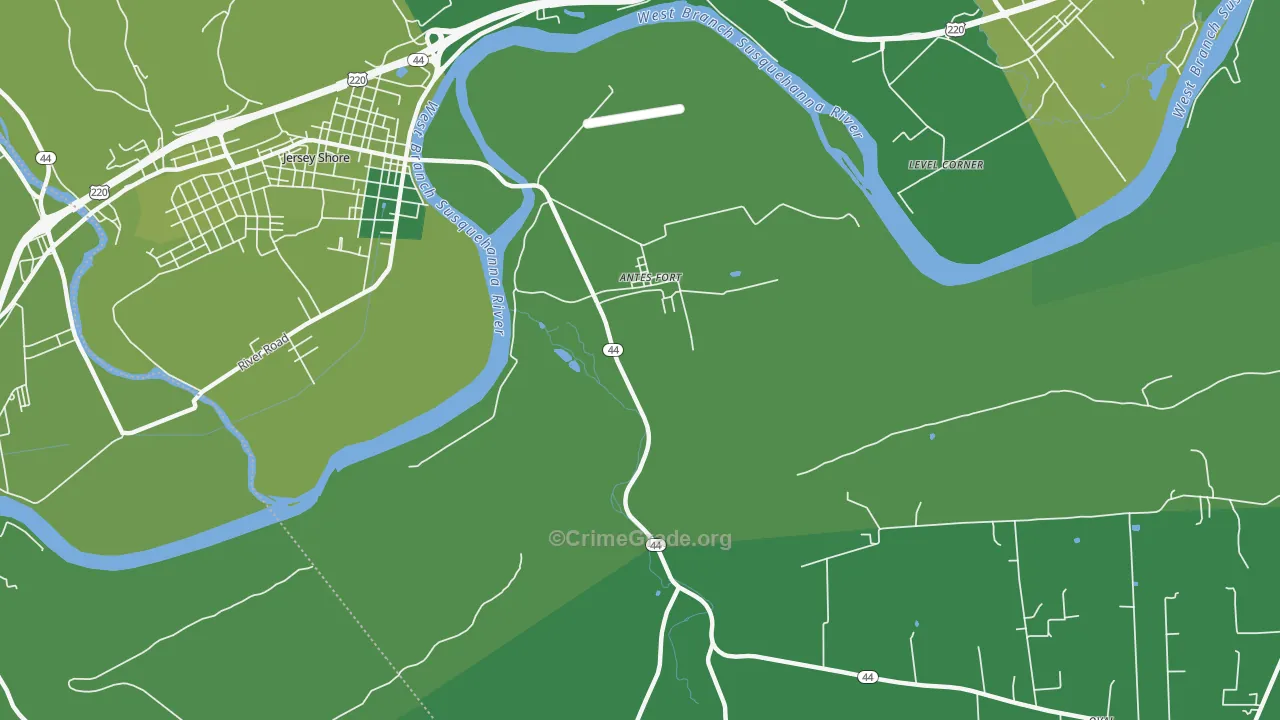 Antes Fort, PA Map of Vehicle Theft Rates