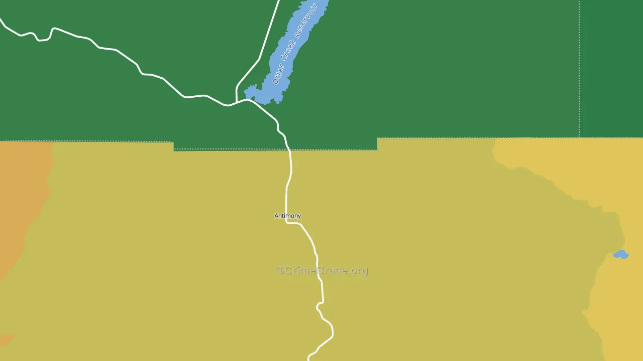 Antimony, UT Map of Vehicle Theft Rates