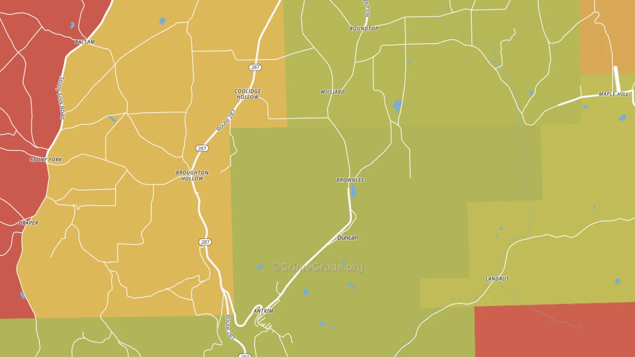 Antrim, PA Map of Vehicle Theft Rates