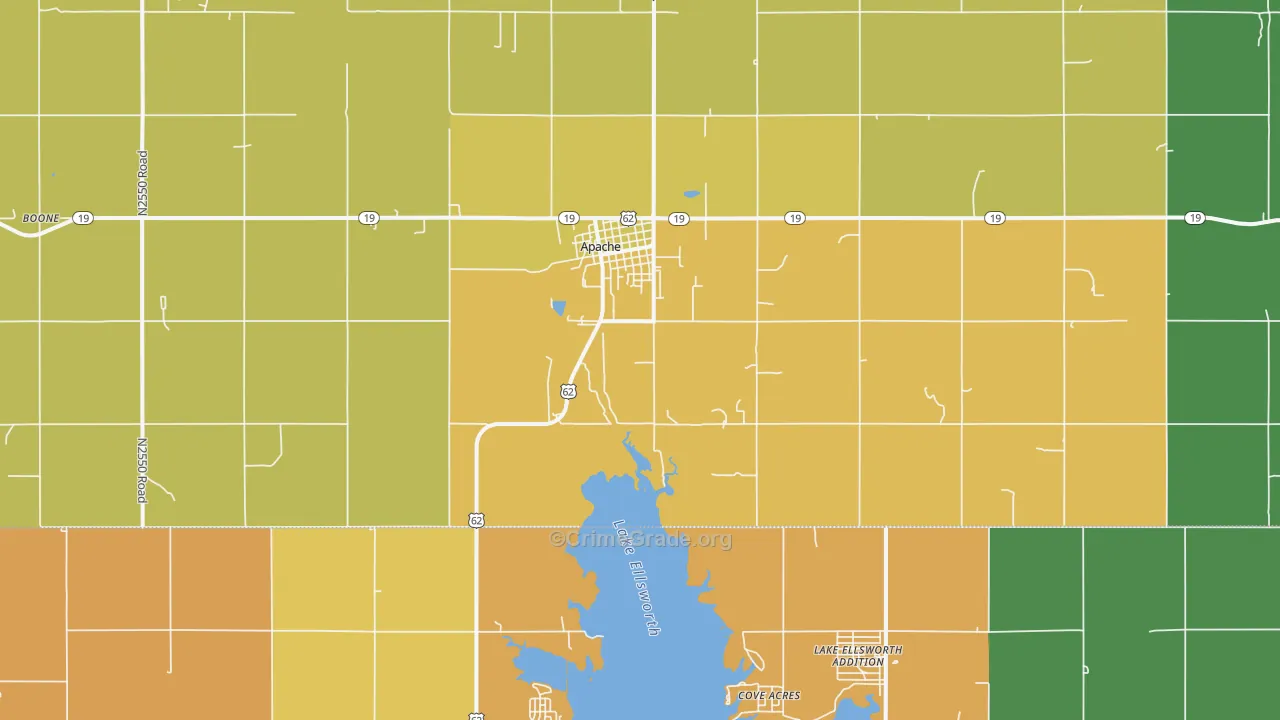Apache, OK Map of Vehicle Theft Rates