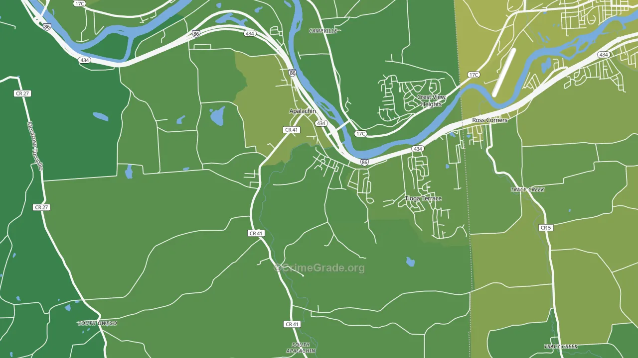 Apalachin, NY Map of Vehicle Theft Rates