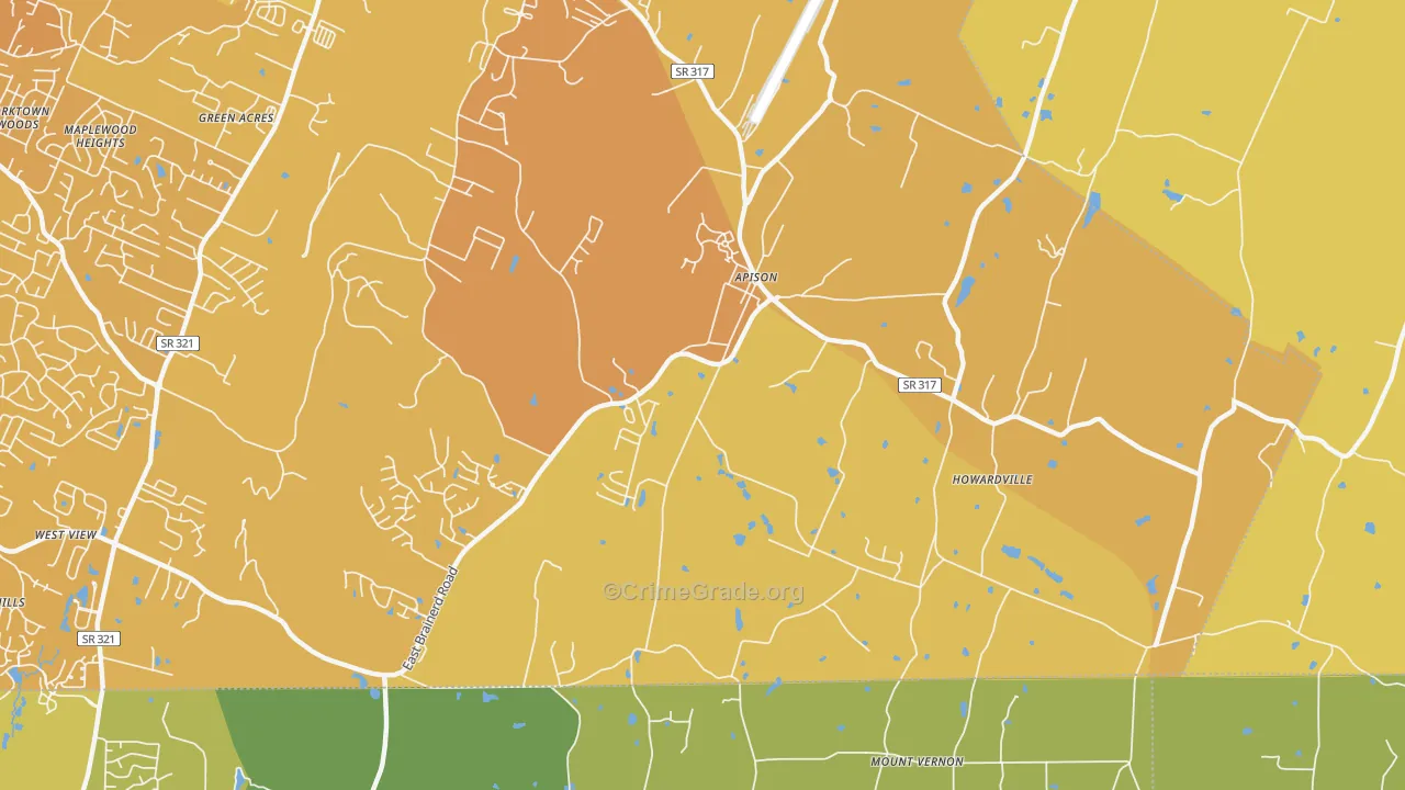 Apison, TN Map of Vehicle Theft Rates