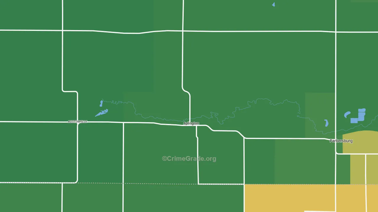 Aplington, IA Map of Vehicle Theft Rates