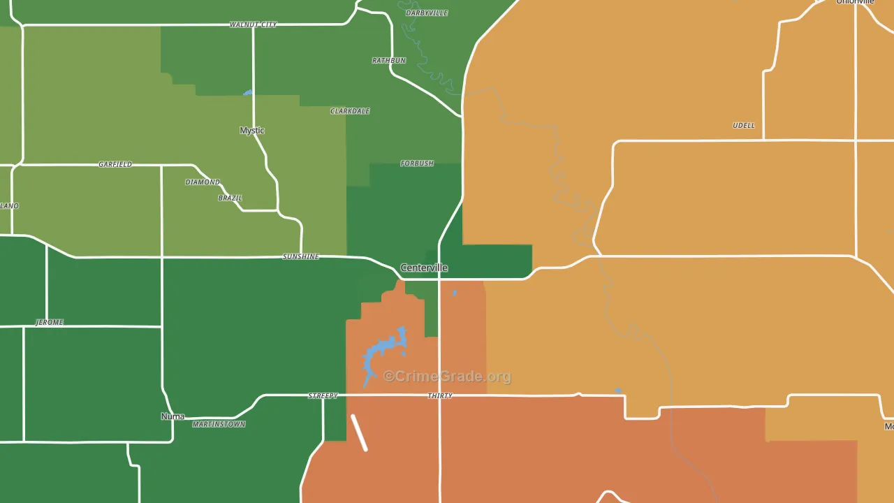 Appanoose County, IA Map of Vehicle Theft Rates