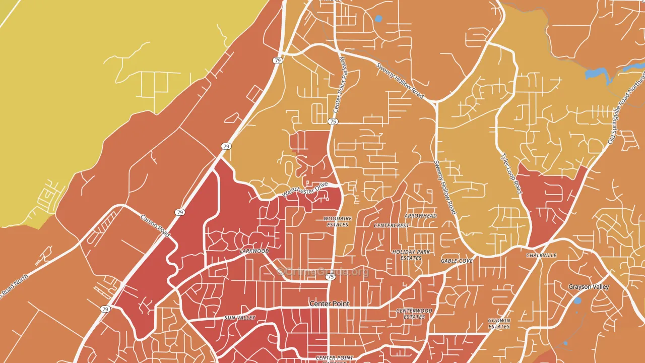 Apple Valley, Birmingham, AL Map of Vehicle Theft Rates