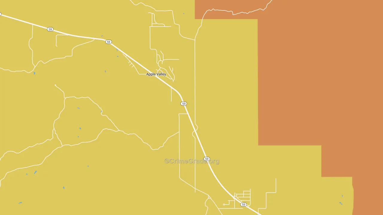 Apple Valley, UT Map of Vehicle Theft Rates
