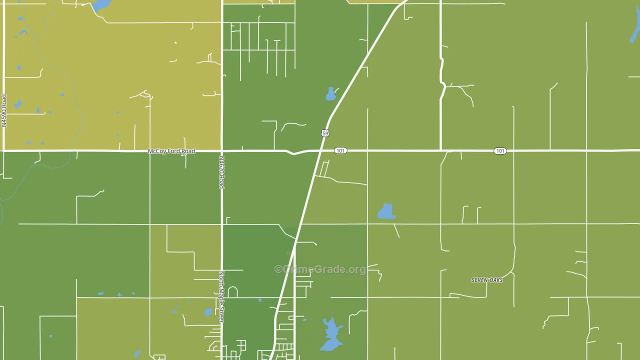 Aqua Park, OK Map of Vehicle Theft Rates