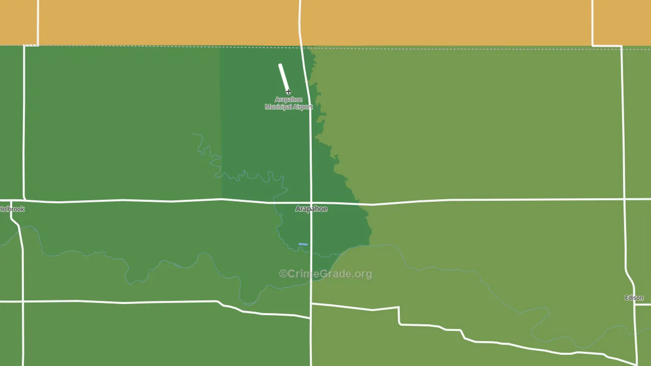 Arapahoe, NE Map of Vehicle Theft Rates