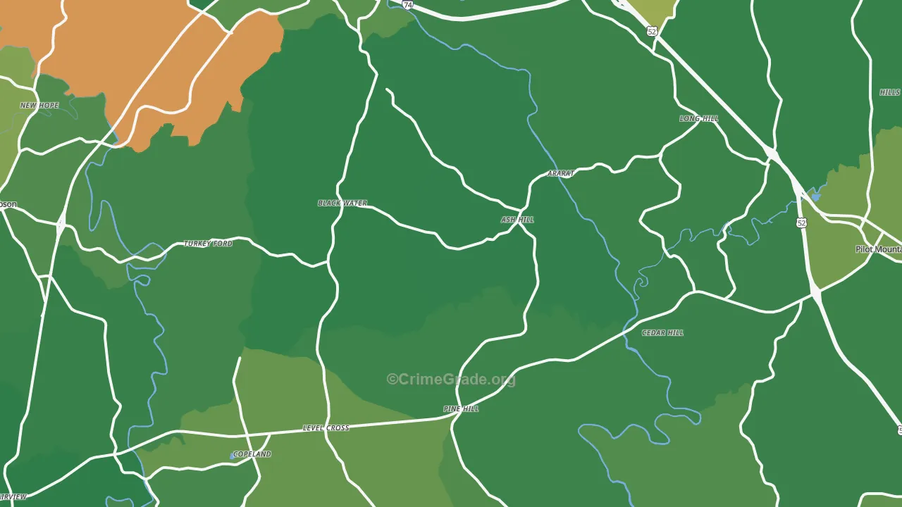 Ararat, NC Map of Vehicle Theft Rates