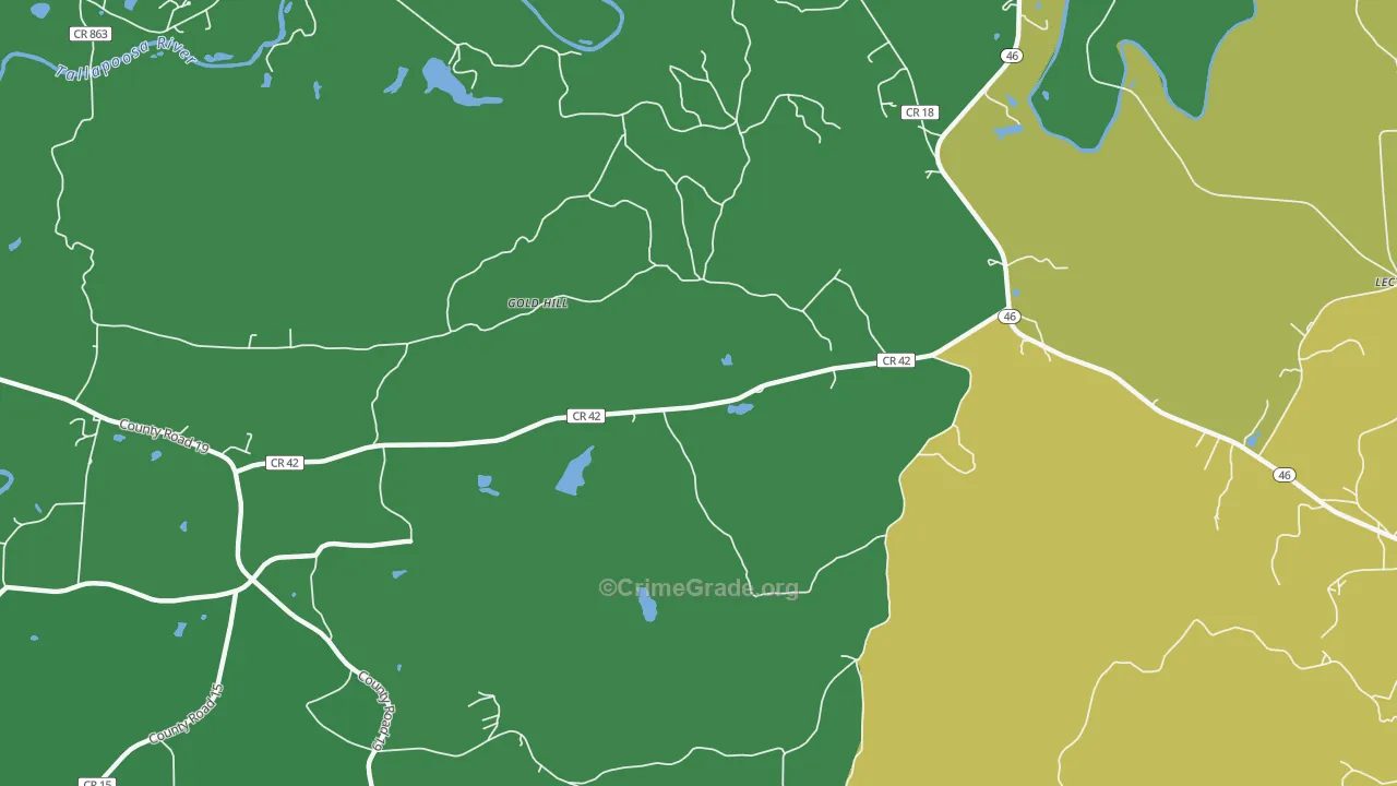 Arbacoochee, AL Map of Vehicle Theft Rates