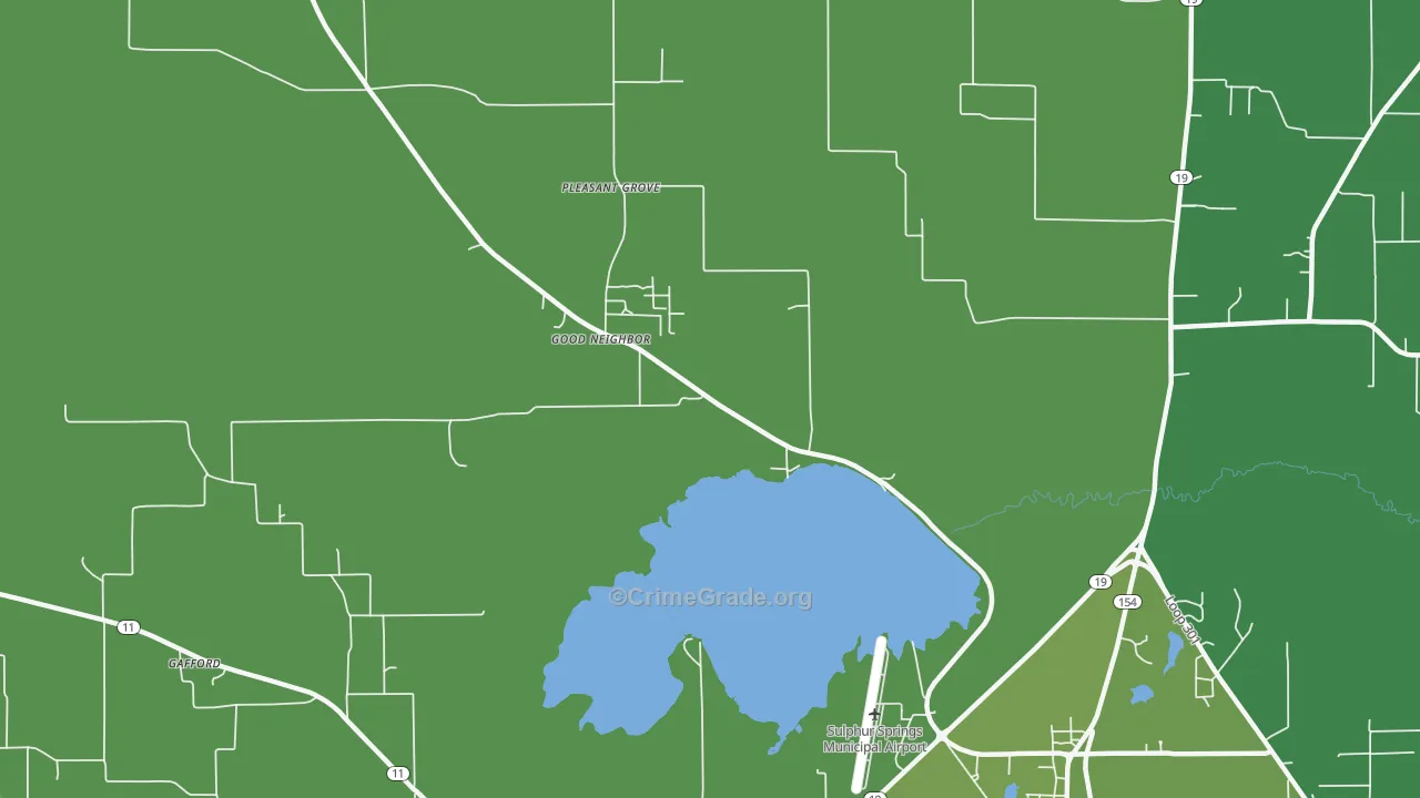 Arbala, TX Map of Vehicle Theft Rates