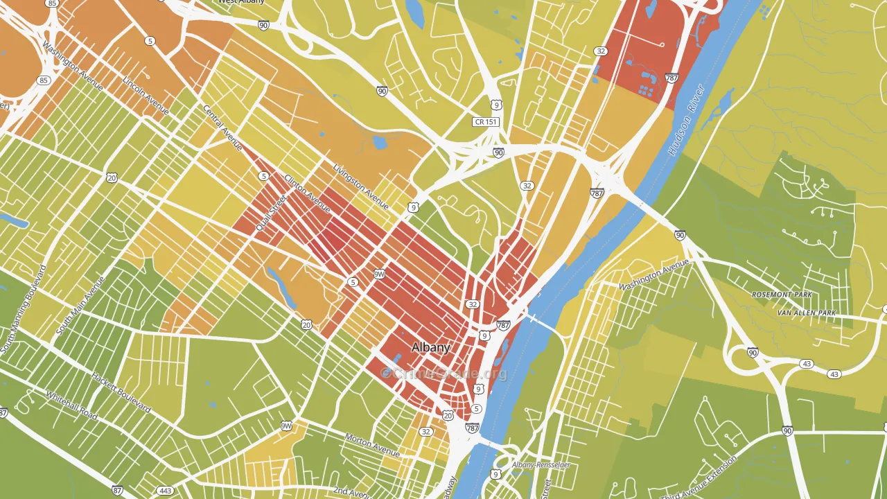 Arbor Hill, Albany, NY Map of Vehicle Theft Rates