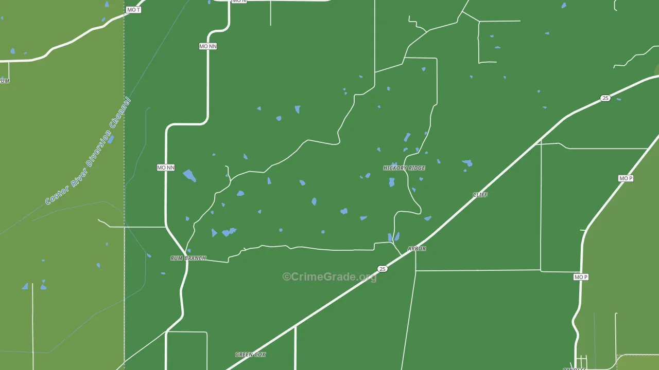 Arbor, MO Map of Vehicle Theft Rates