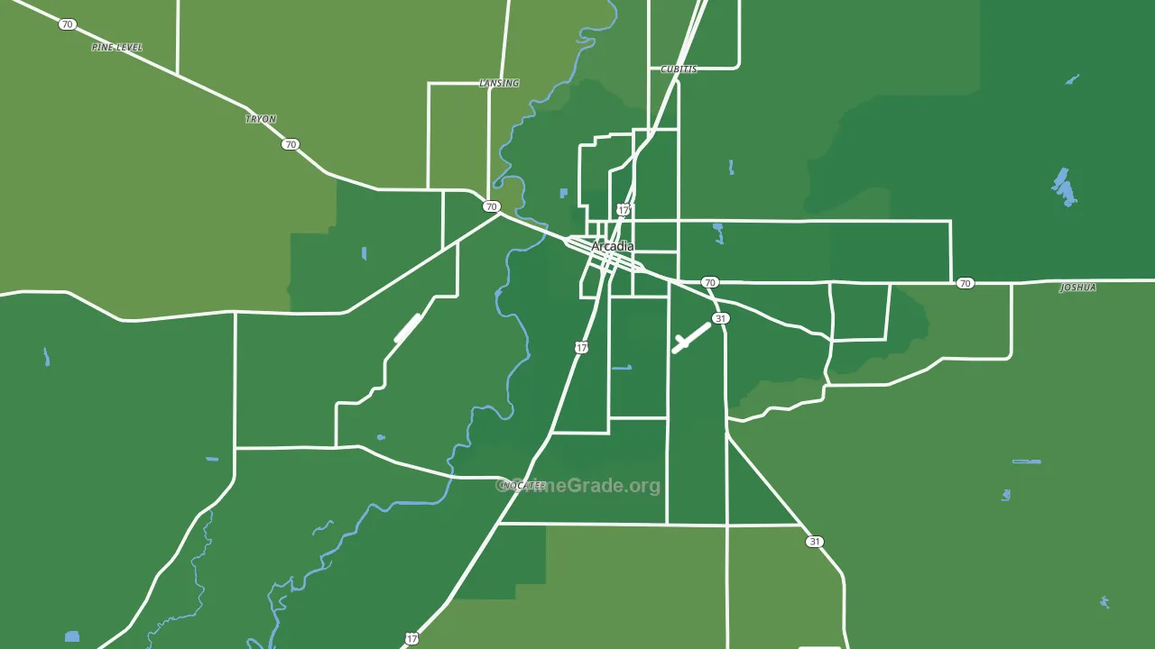 Arcadia, FL Map of Vehicle Theft Rates