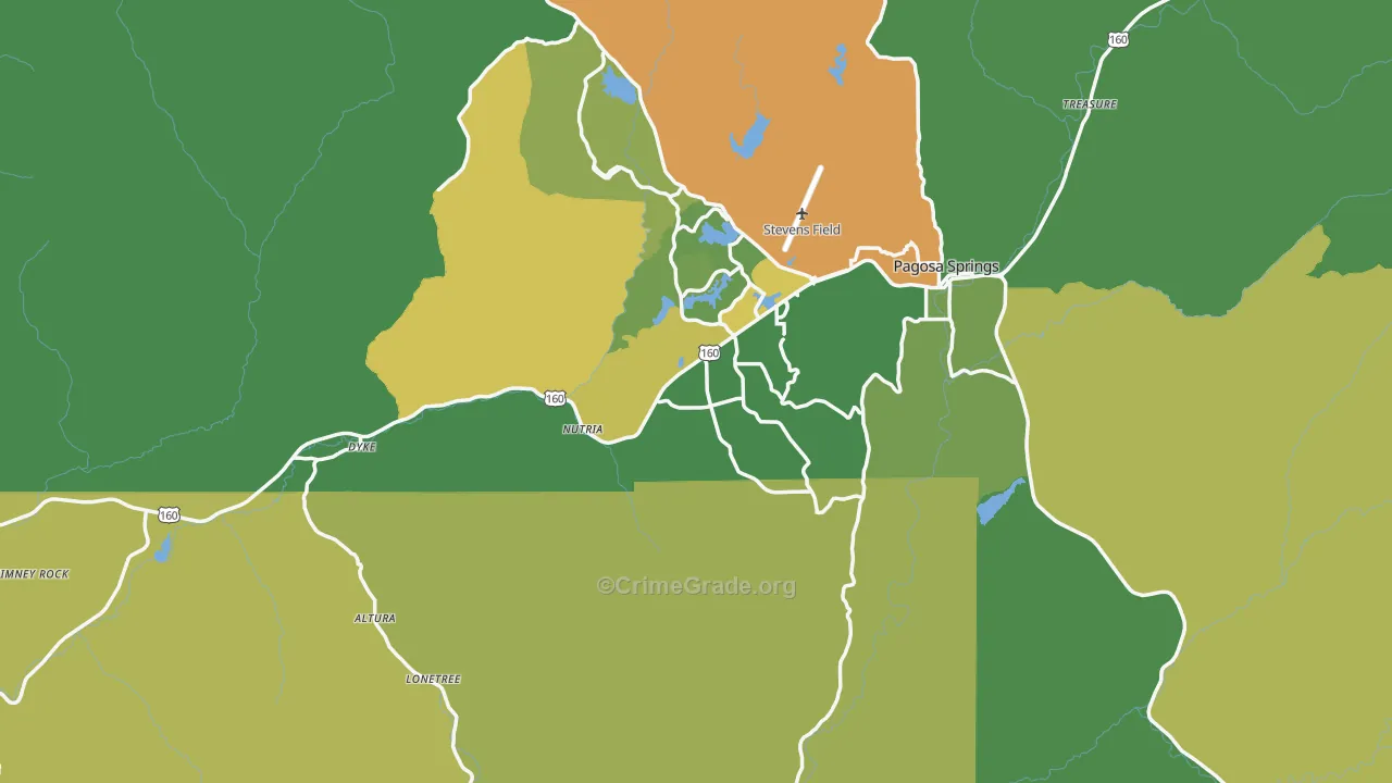 Archuleta County, CO Map of Vehicle Theft Rates