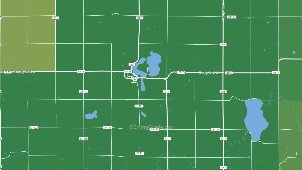 Arco, MN Map of Vehicle Theft Rates