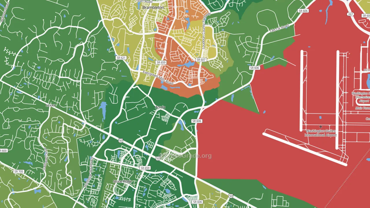 Arcola, VA Map of Vehicle Theft Rates