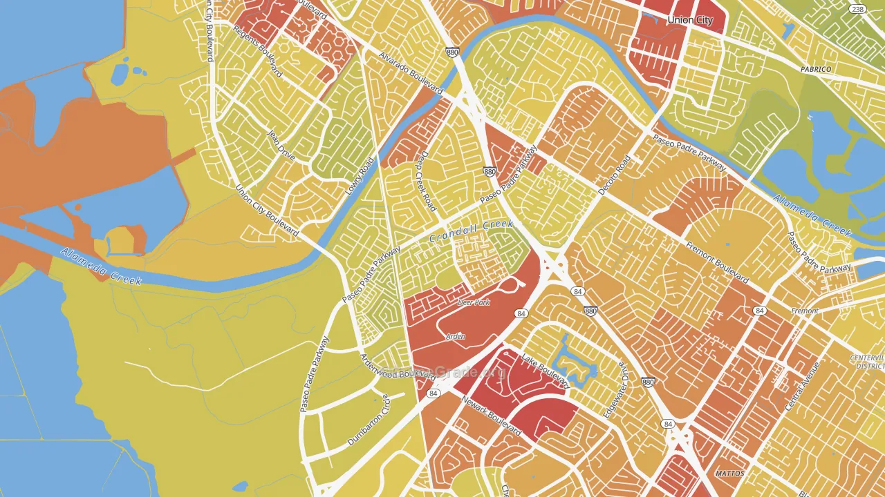 Ardenwood, Fremont, CA Map of Vehicle Theft Rates