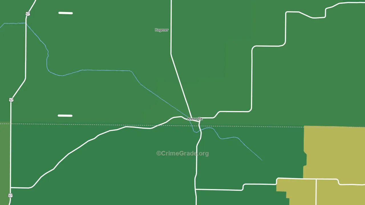 Arenzville, IL Map of Vehicle Theft Rates