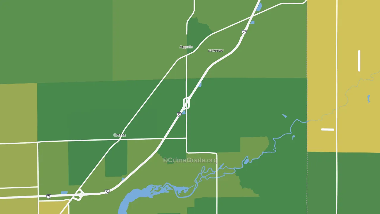 Argenta, IL Map of Vehicle Theft Rates