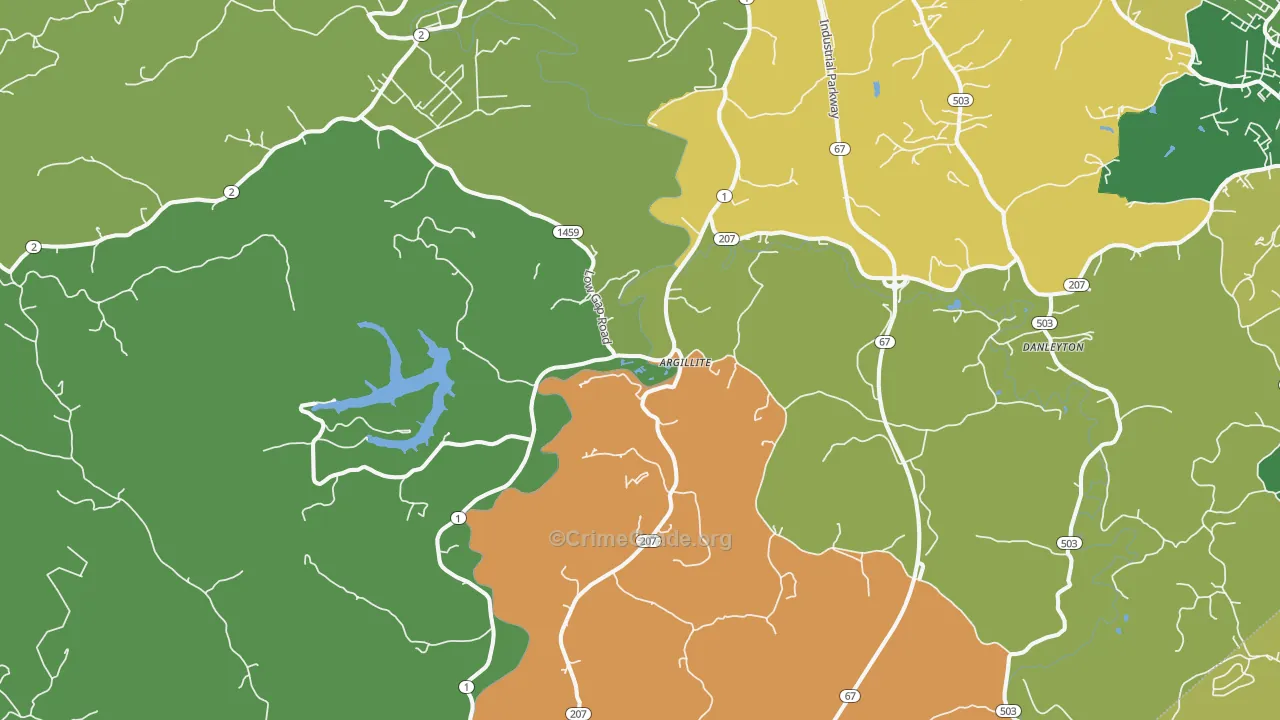 Argillite, KY Map of Vehicle Theft Rates
