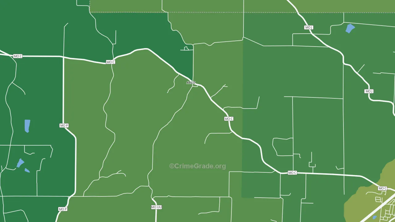 Argo, MO Map of Vehicle Theft Rates