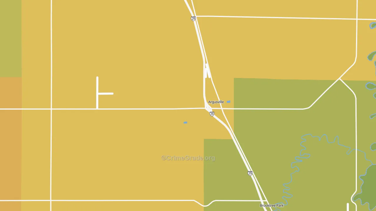 Argusville, ND Map of Vehicle Theft Rates