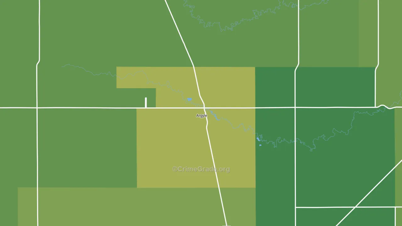 Argyle, MN Map of Vehicle Theft Rates