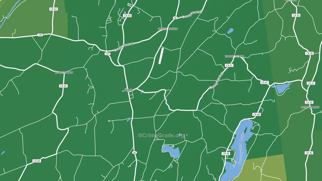 Argyle, NY Map of Vehicle Theft Rates