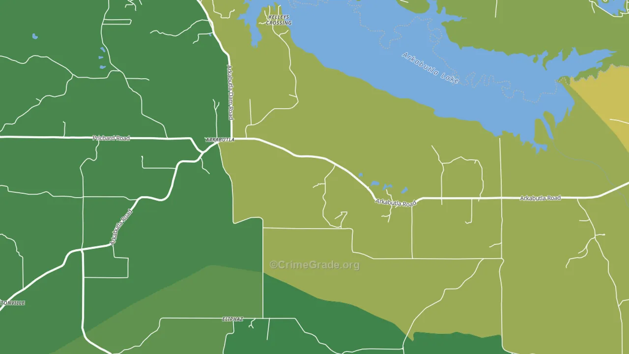 Arkabutla, MS Map of Vehicle Theft Rates