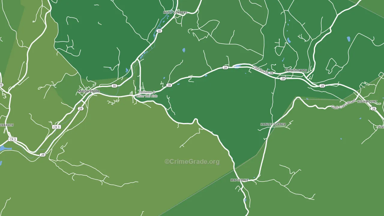 Arkville, NY Map of Vehicle Theft Rates