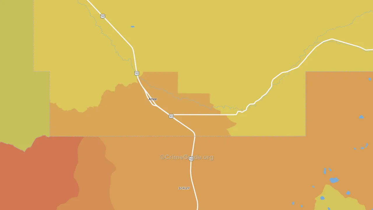 Arlee, MT Map of Vehicle Theft Rates